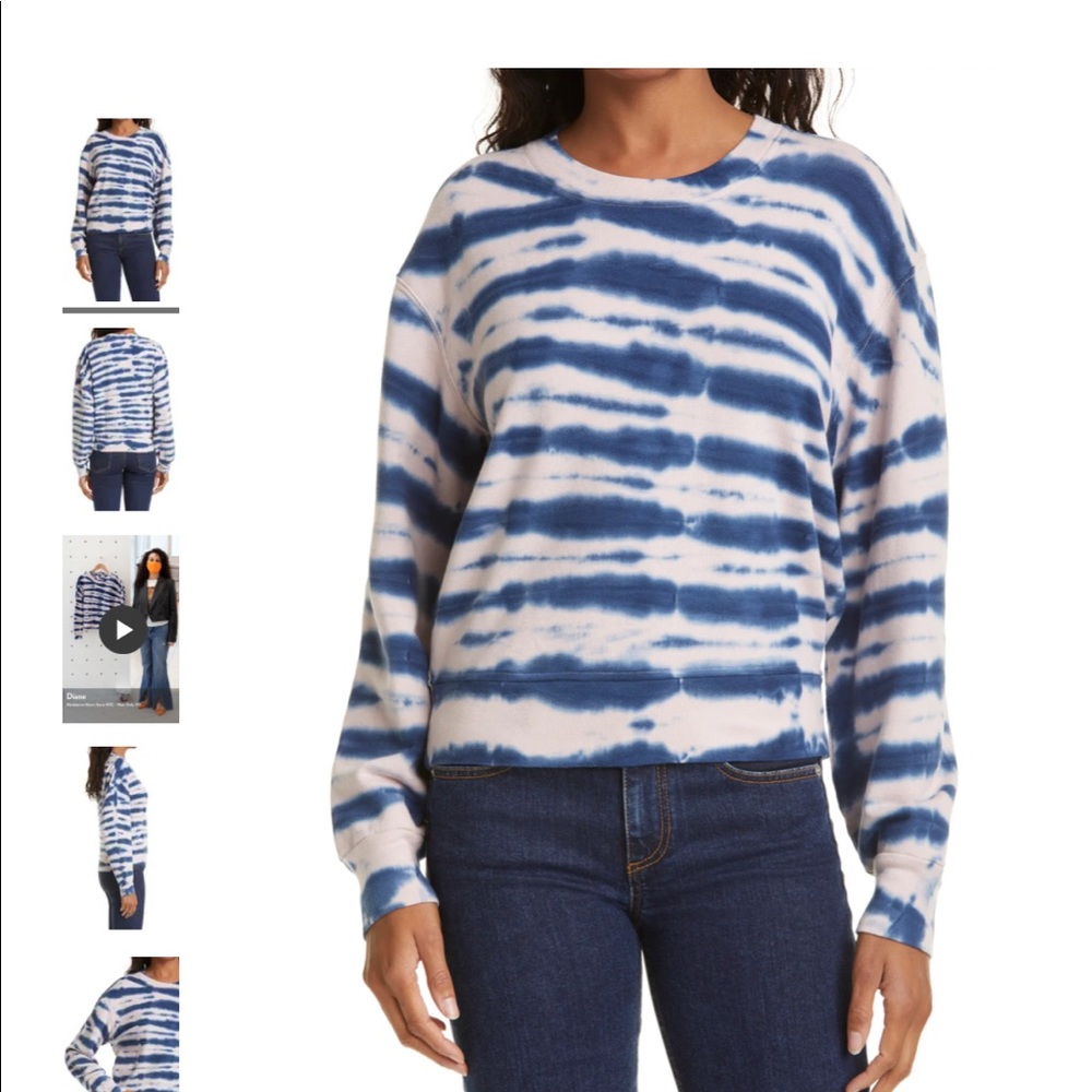 Rails Top indigo tie die box cut